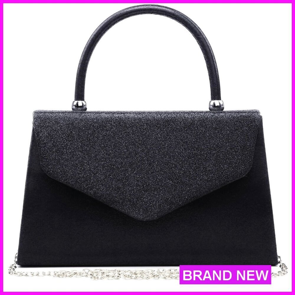 Elegant Evening Bag Party Clutch Prom Wedding Purse with Detachable Chain Strap